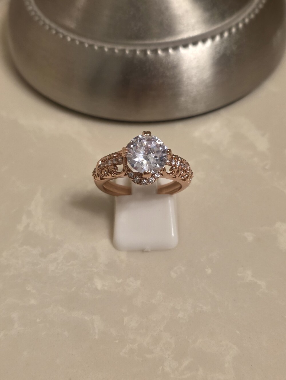 Rose Gold and CZ Ring Size 9